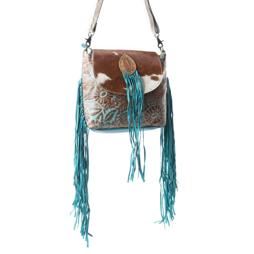 Cyan Accenture Leather & Hairon Bag - MyraUSA