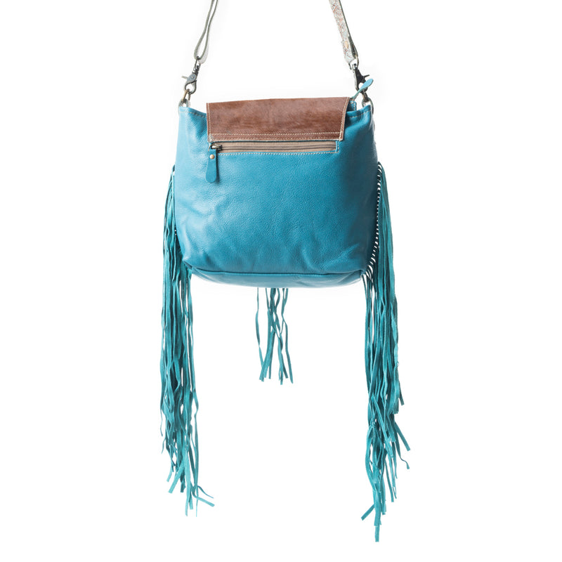 Cyan Accenture Leather & Hairon Bag