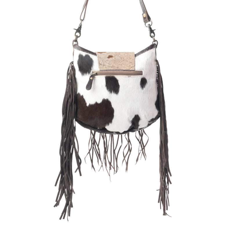 Russet Fringe Leather & Hairon Bag