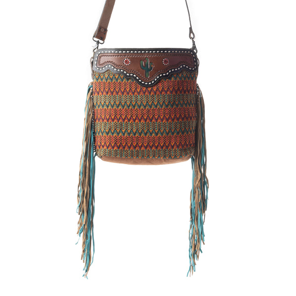 Accenting Hues Hand-Tooled Bag