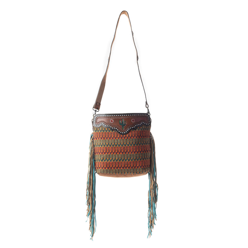 Accenting Hues Hand-Tooled Bag