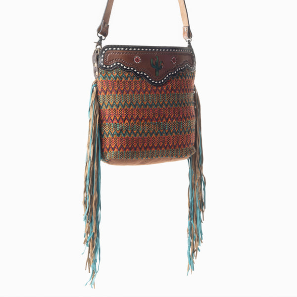 Accenting Hues Hand-Tooled Bag