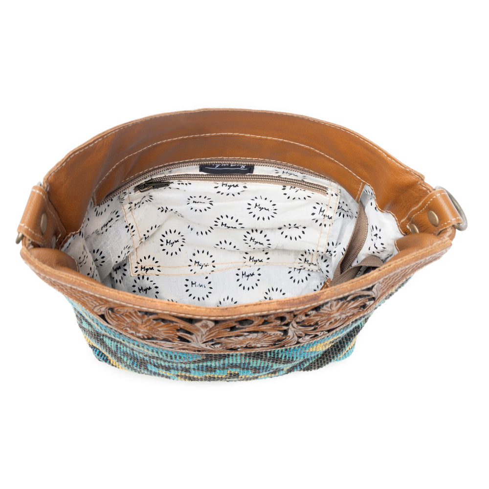 Blue Spring Hand-Tooled Bag - Myra USA