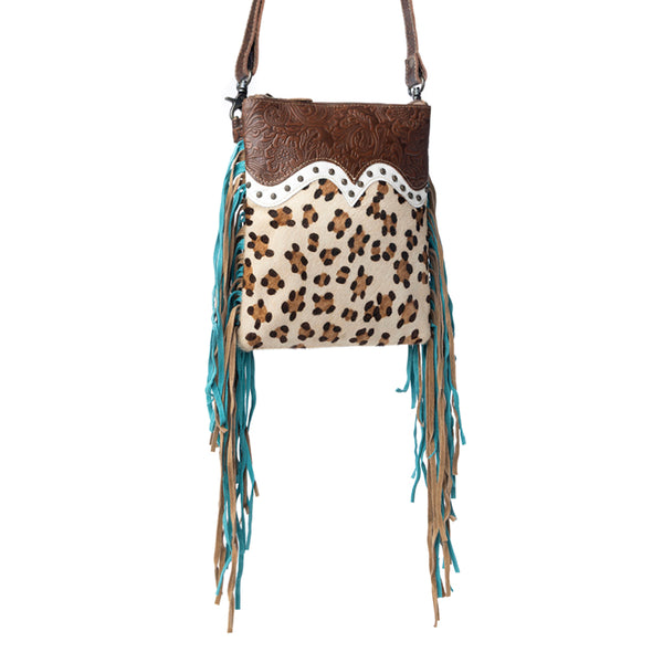 Earth prints Leather & Hairon Bag - Myra USA