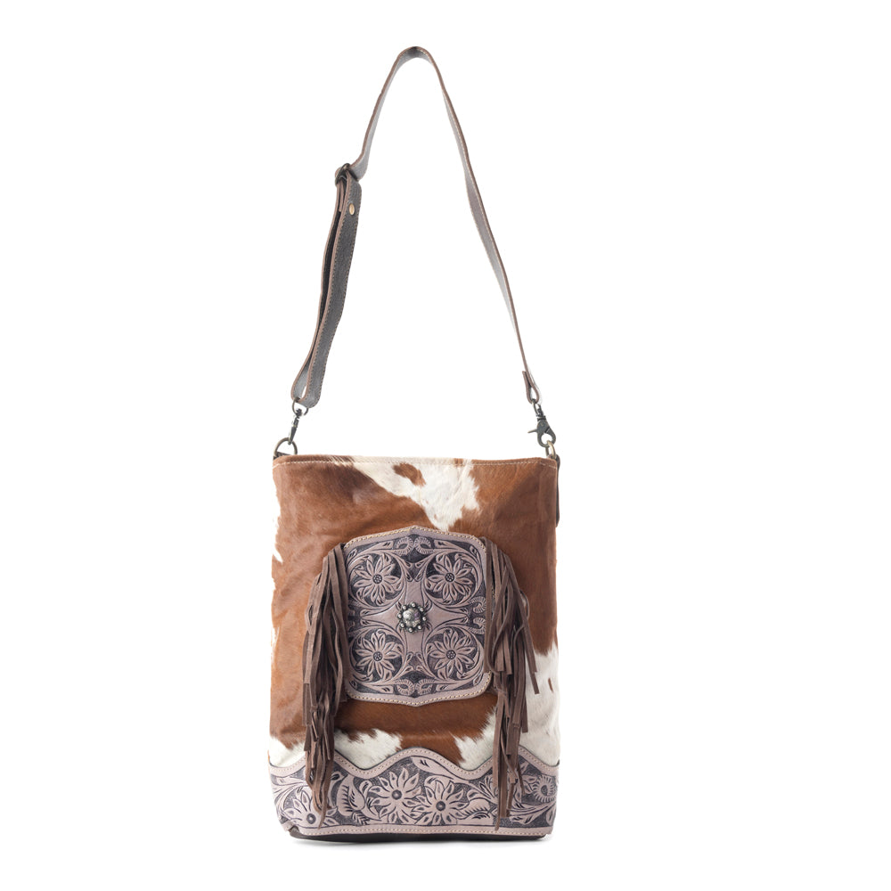 Earthen splashes Hand-Tooled Bag - MyraUSA