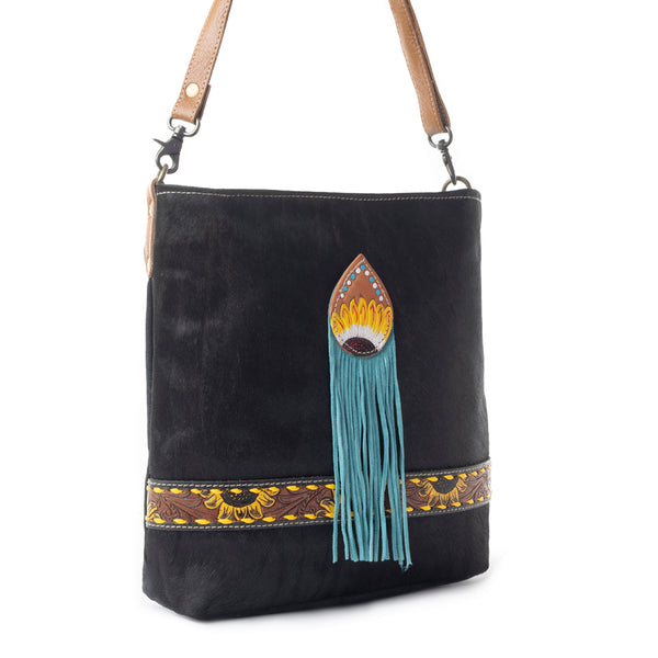 Blue candle Hand-Tooled Bag