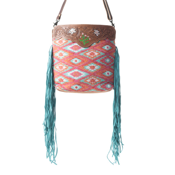 Pantone Pink Hand-Tooled Bag - MyraUSA