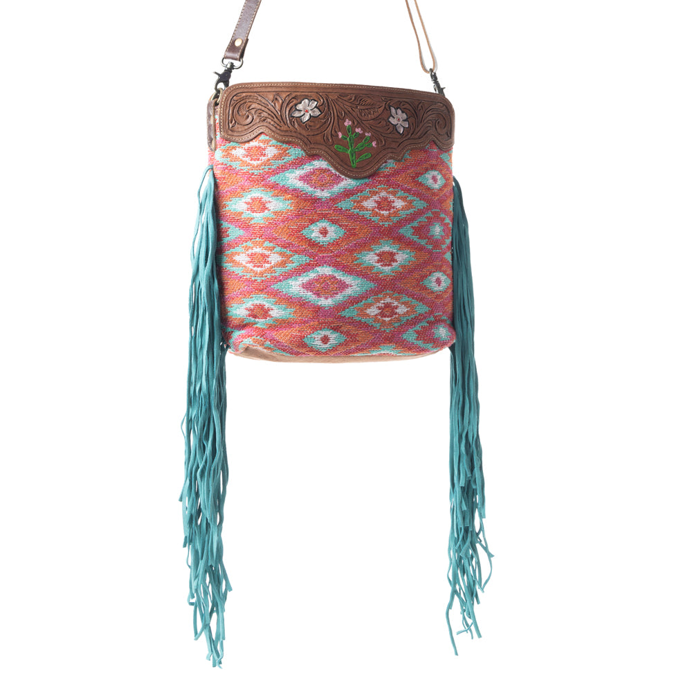 Pantone Pink Hand-Tooled Bag - MyraUSA