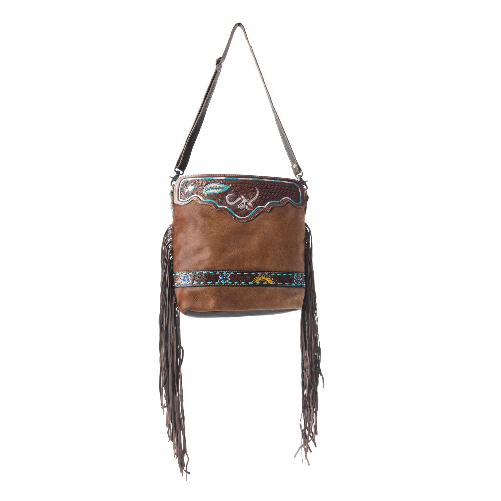 Russet statement Hand-Tooled Bag - MyraUSA