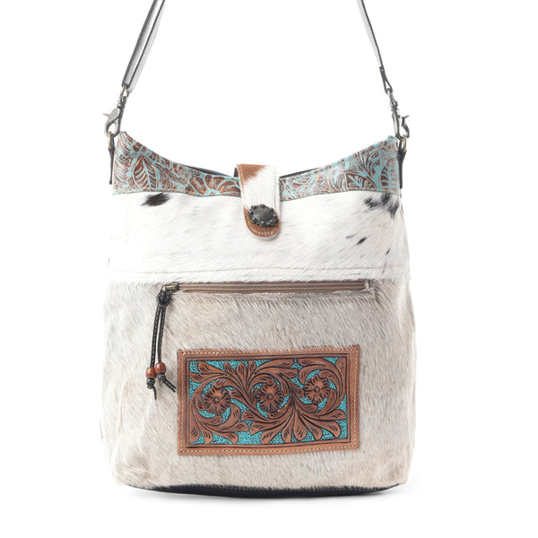 Rustic Tinge Hand-Tooled Bag