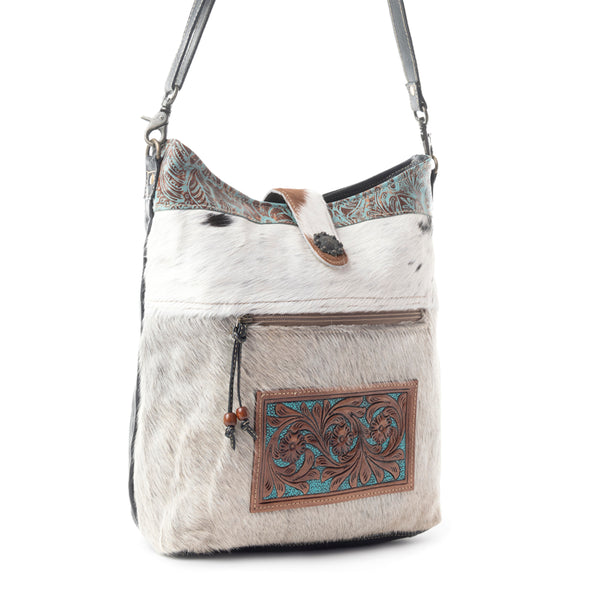 Rustic Tinge Hand-Tooled Bag