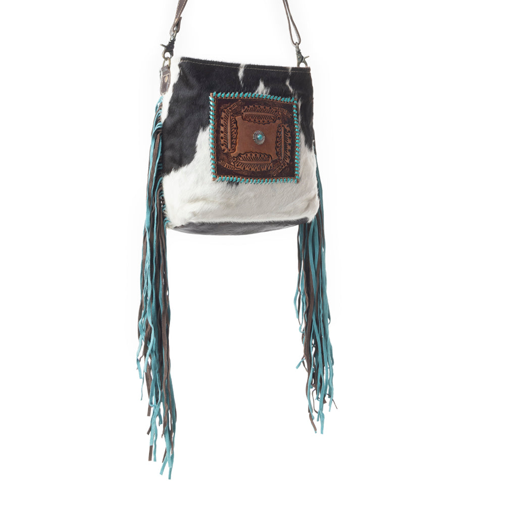 Sapphire Crown Hand-Tooled Bag - MyraUSA