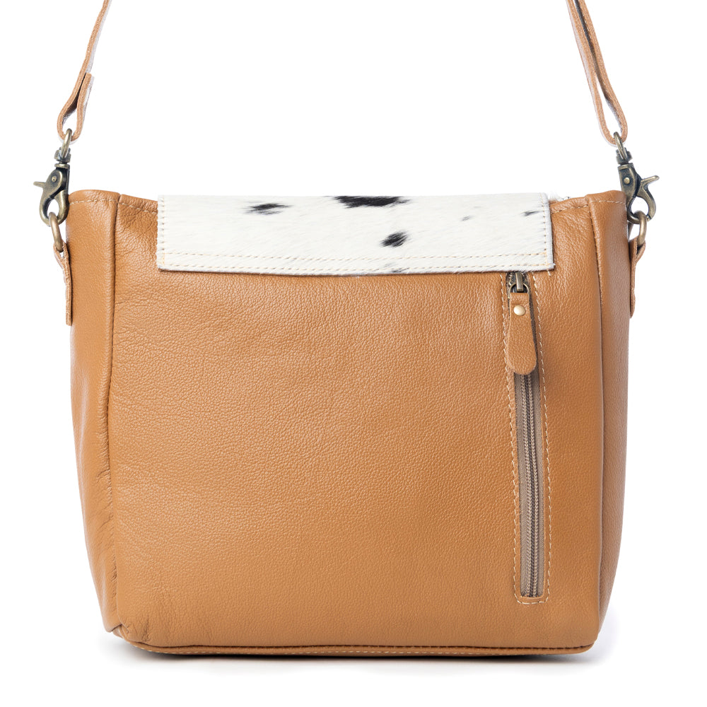 Myra Mangnifique Hairon Leather Crossbody Bag – Handtooled Flap, Concealed Carry Pocket & Adjustable Strap - Myra USA