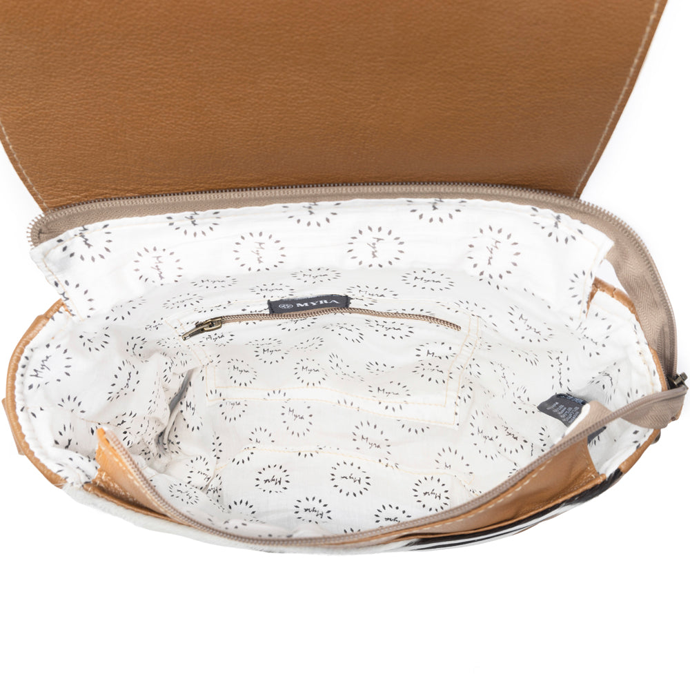 Myra Mangnifique Hairon Leather Crossbody Bag – Handtooled Flap, Concealed Carry Pocket & Adjustable Strap - Myra USA