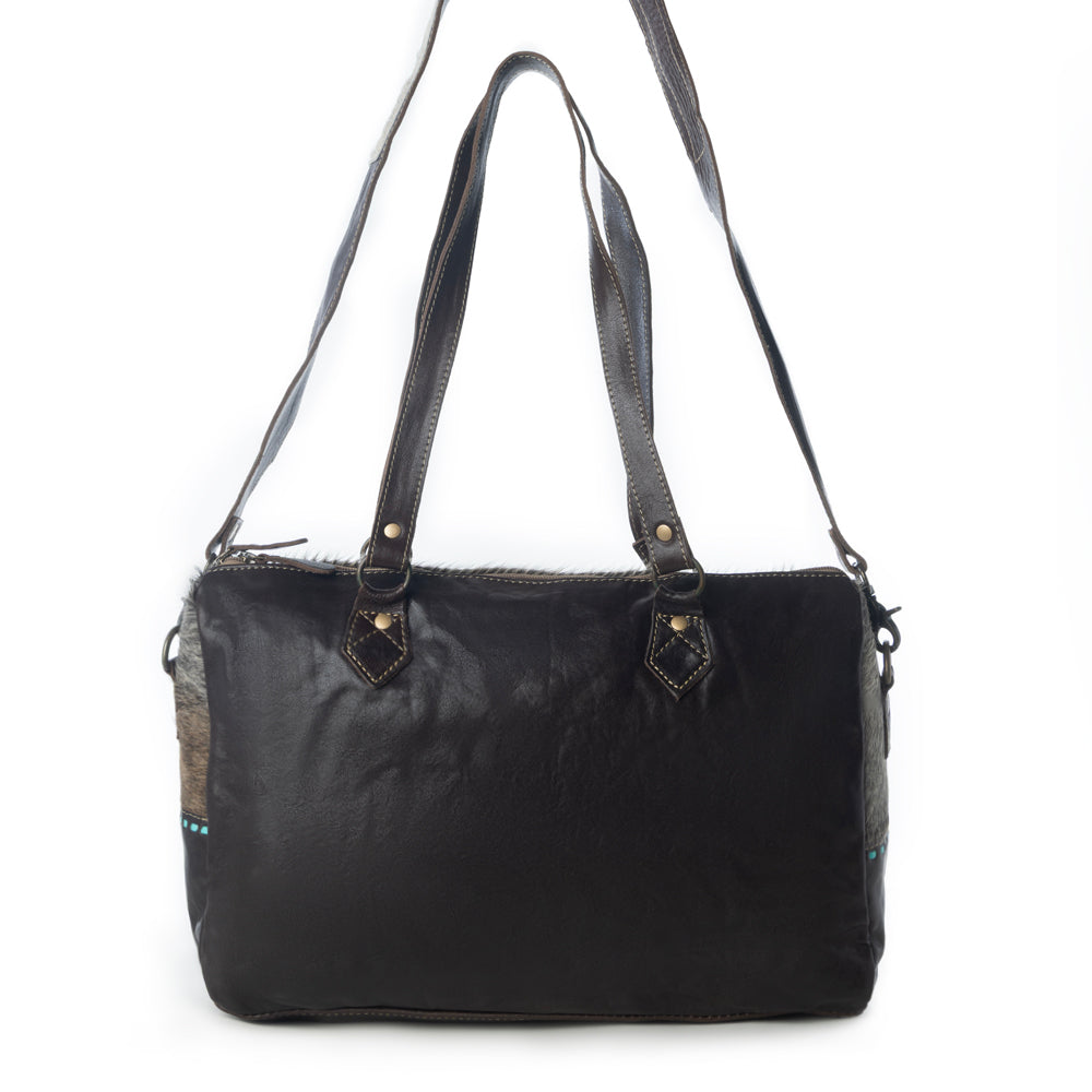 Turquoise  edges Hand-Tooled Bag - Myra USA