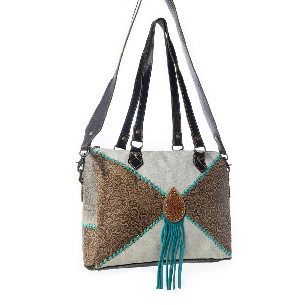 Azure waterfall Hand-Tooled Bag - Myra USA