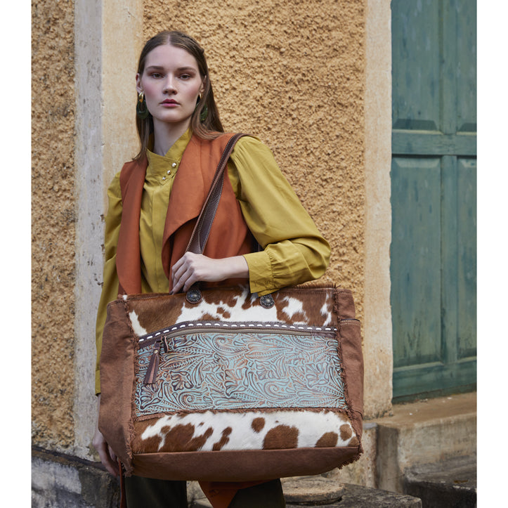 JUNIPER CANVAS AND HAIRON BAG - MyraUSA