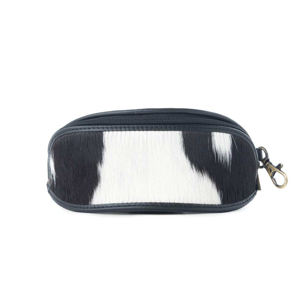 Myra All Slaty Sunglass Case with hairon leather and easy carry hook for everyday use - Myra USA