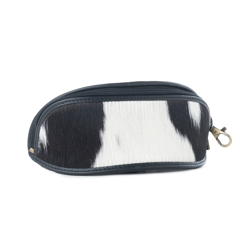 Myra All Slaty Sunglass Case with hairon leather and easy carry hook for everyday use - Myra USA