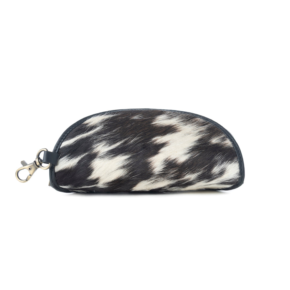 Myra All Slaty Sunglass Case with hairon leather and easy carry hook for everyday use - Myra USA