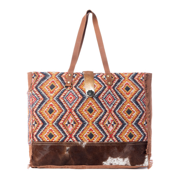 Geometric Blues Weekender Bag - Myra USA