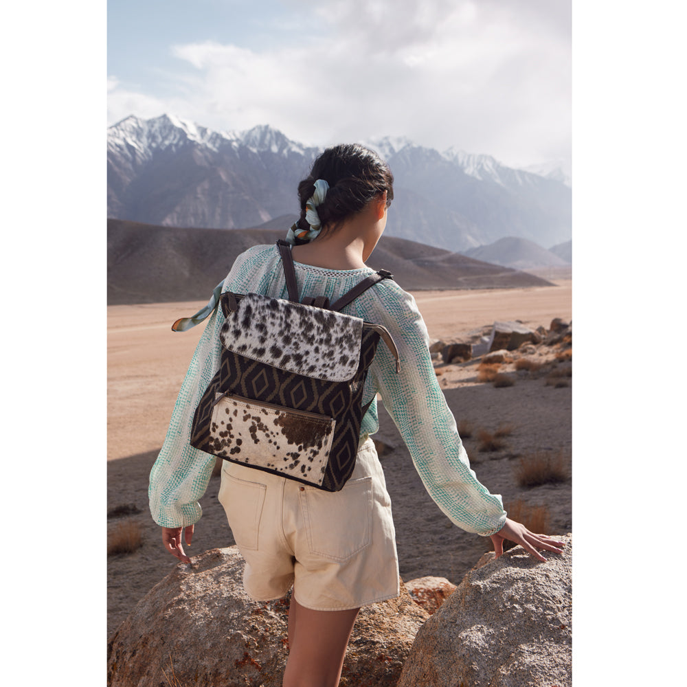 Mocha Splashes Backpack Bag - MyraUSA
