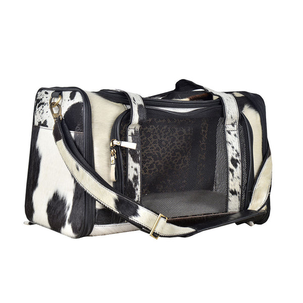 Smoke Hairon Leather Dog Bag - MyraUSA