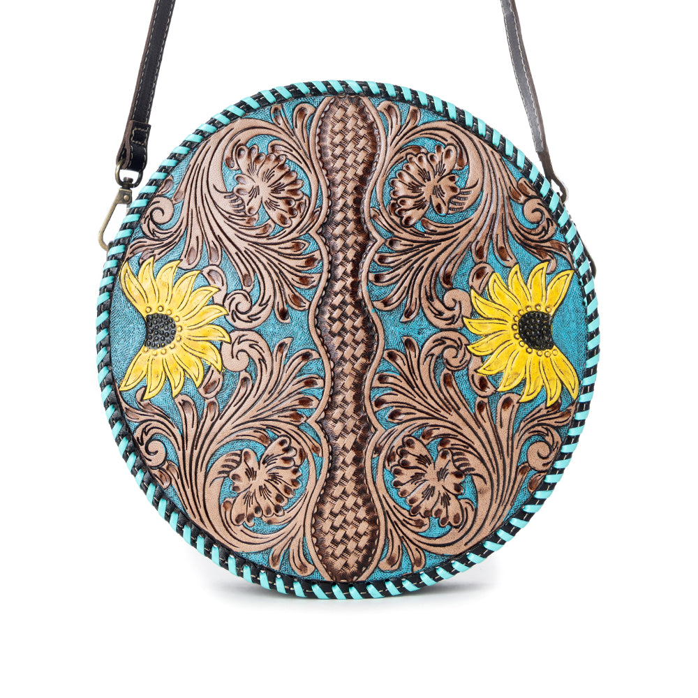 Boho Teal Round Bag - Myra USA