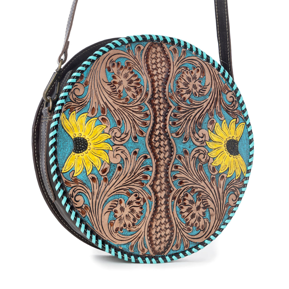 Boho Teal Round Bag - Myra USA