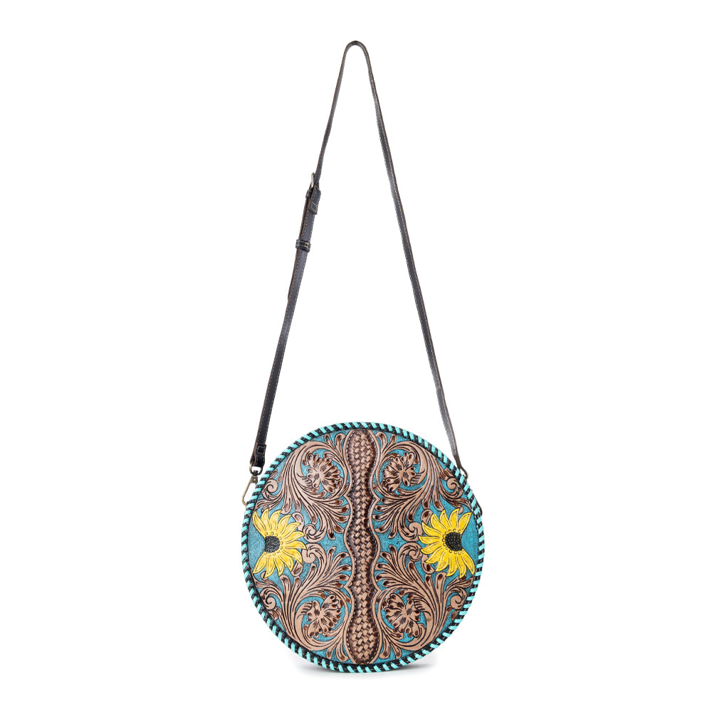 Boho Teal Round Bag - Myra USA
