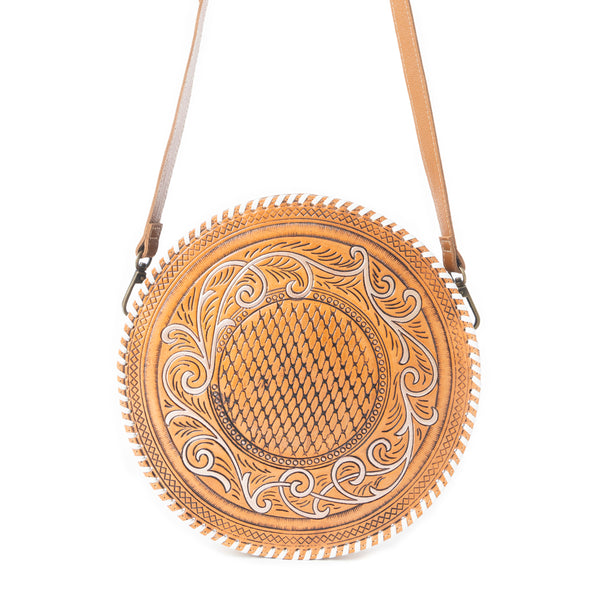 Boho Mahogany Round Bag