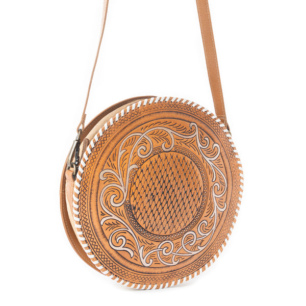 Boho Mahogany Round Bag