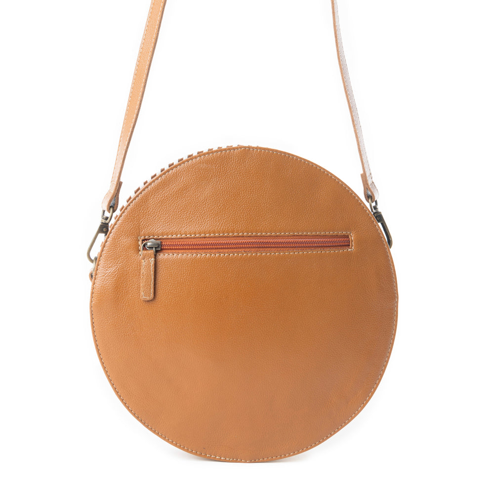 Boho Mahogany Round Bag - MyraUSA