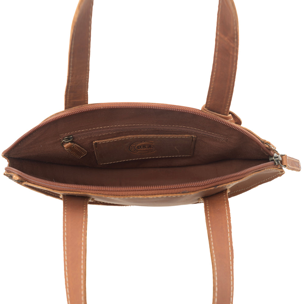 Brown Nest Leather & Hair On Bag - Myra USA