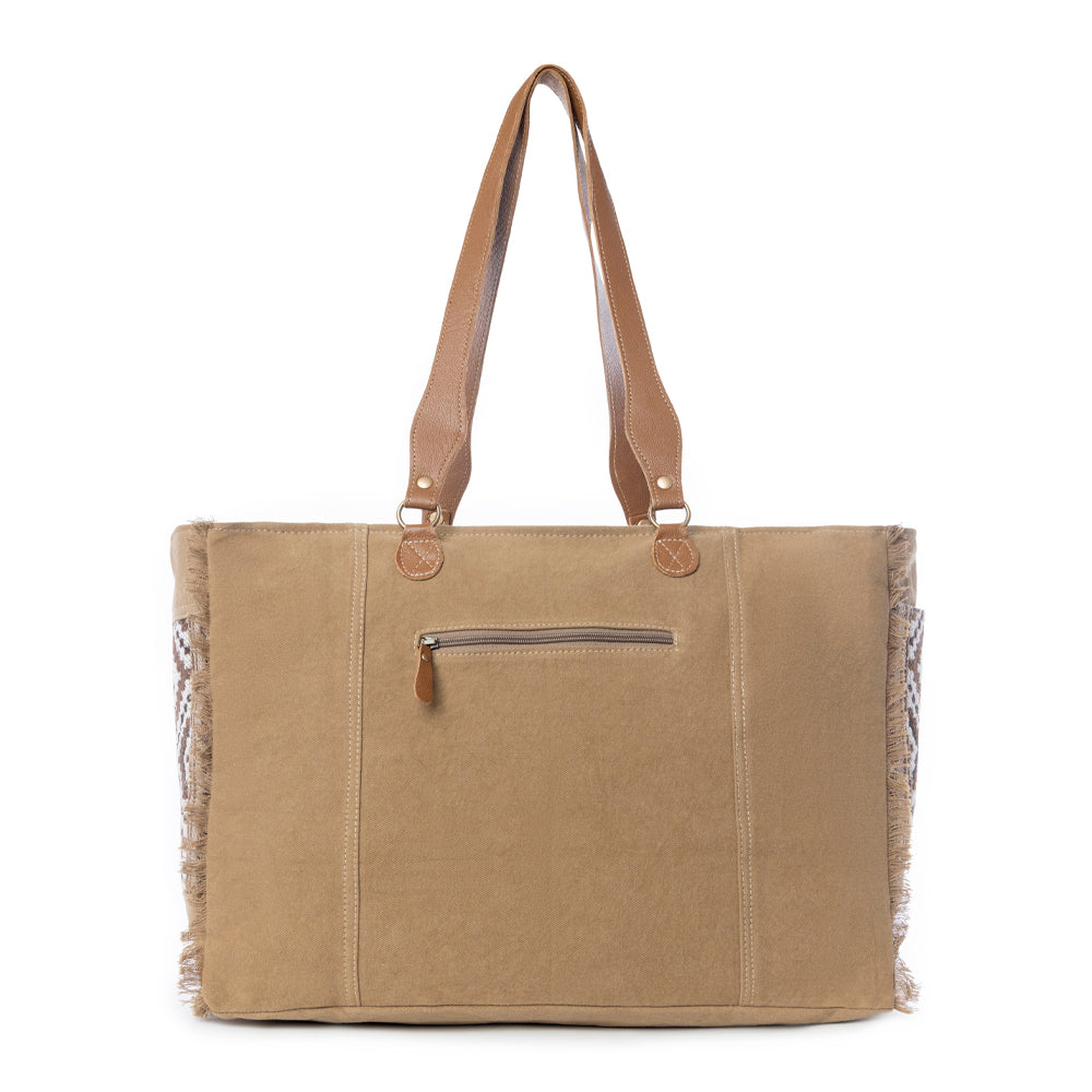 Myra Elisa Leather Weekender Bag - Spacious Cowhide Travel Tote