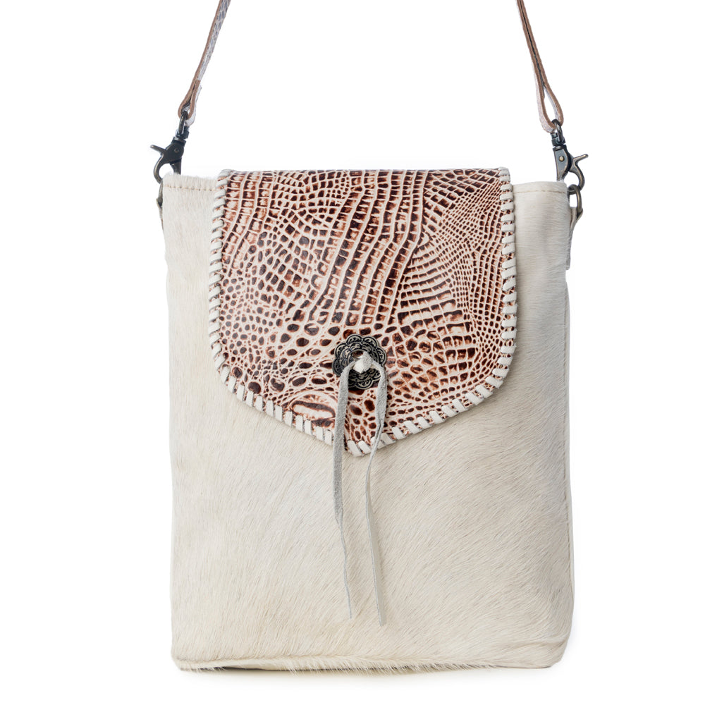 SMOKEY AZTECA LEATHER & HAIRON BAG - Myra USA