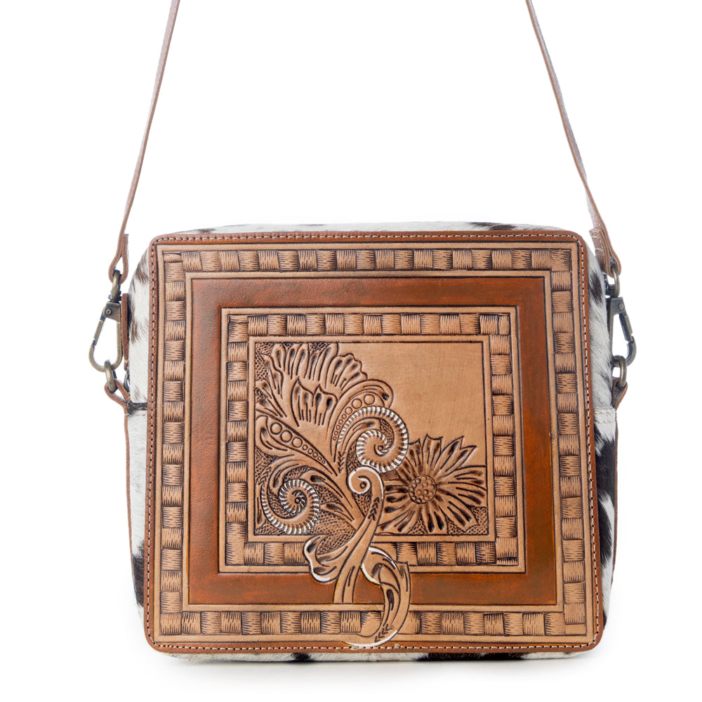 ORCHIDS HAND-TOOLED BAG - Myra USA