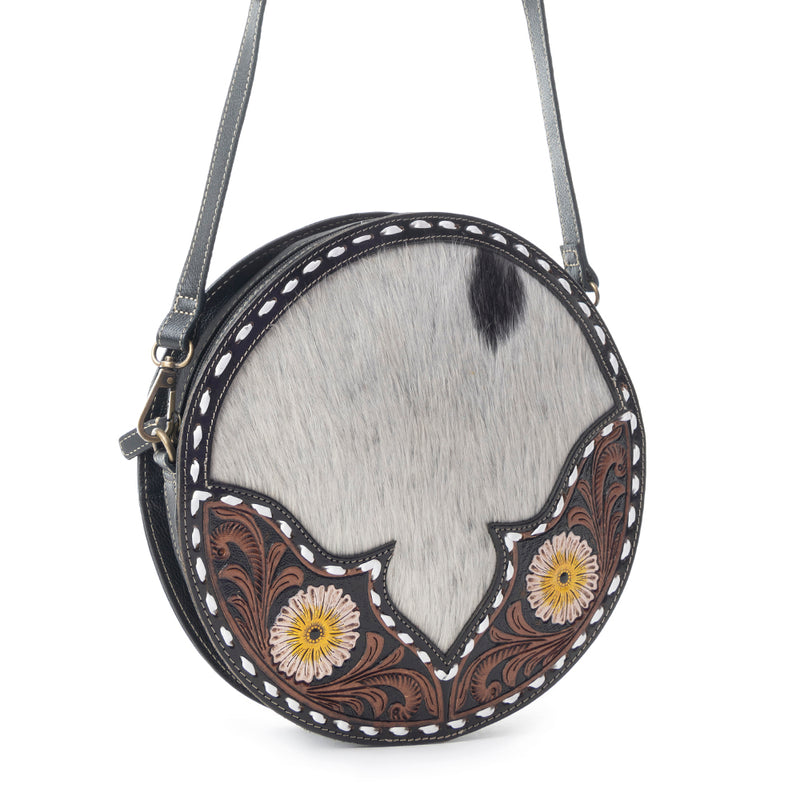 FLAX BLOSSOM ROUND BAG