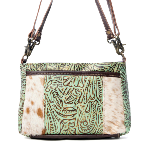 Blazing Bloom Leather & Hairon Bag - Myra USA