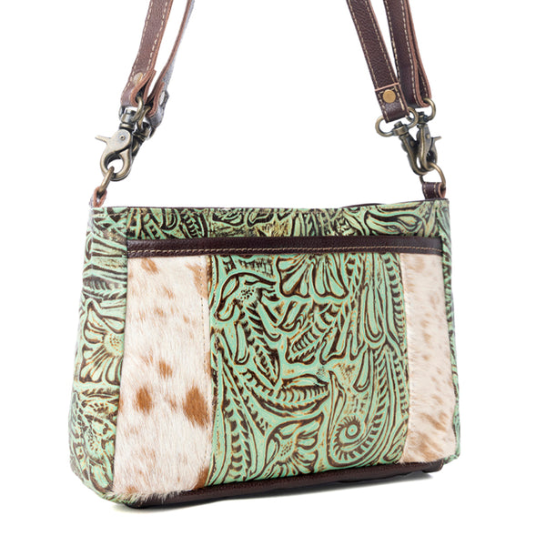 Blazing Bloom Leather & Hairon Bag - Myra USA