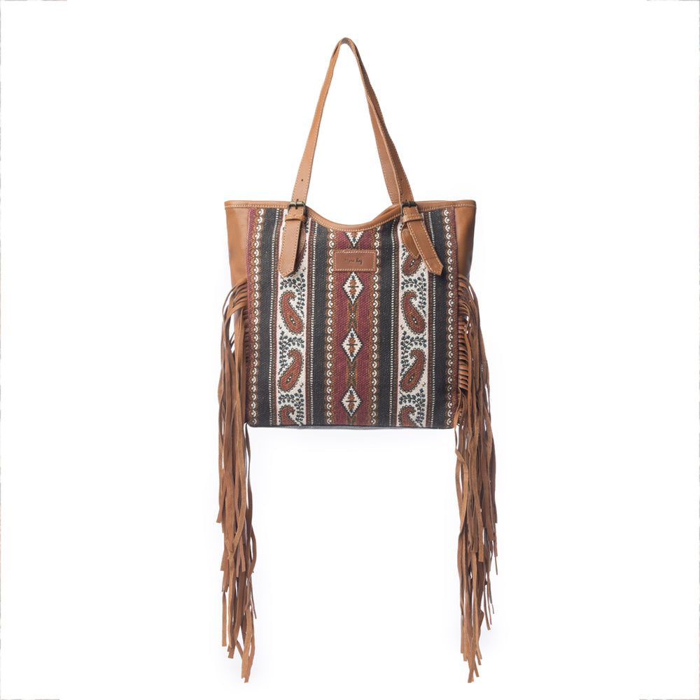 Mojave Paisley Fringed Tote Bag – Myra USA