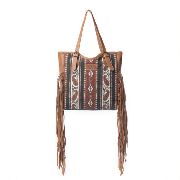 Mojave Paisley Fringed Tote Bag - Myra USA