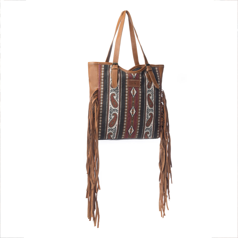 Mojave Paisley Fringed Tote Bag - Myra USA