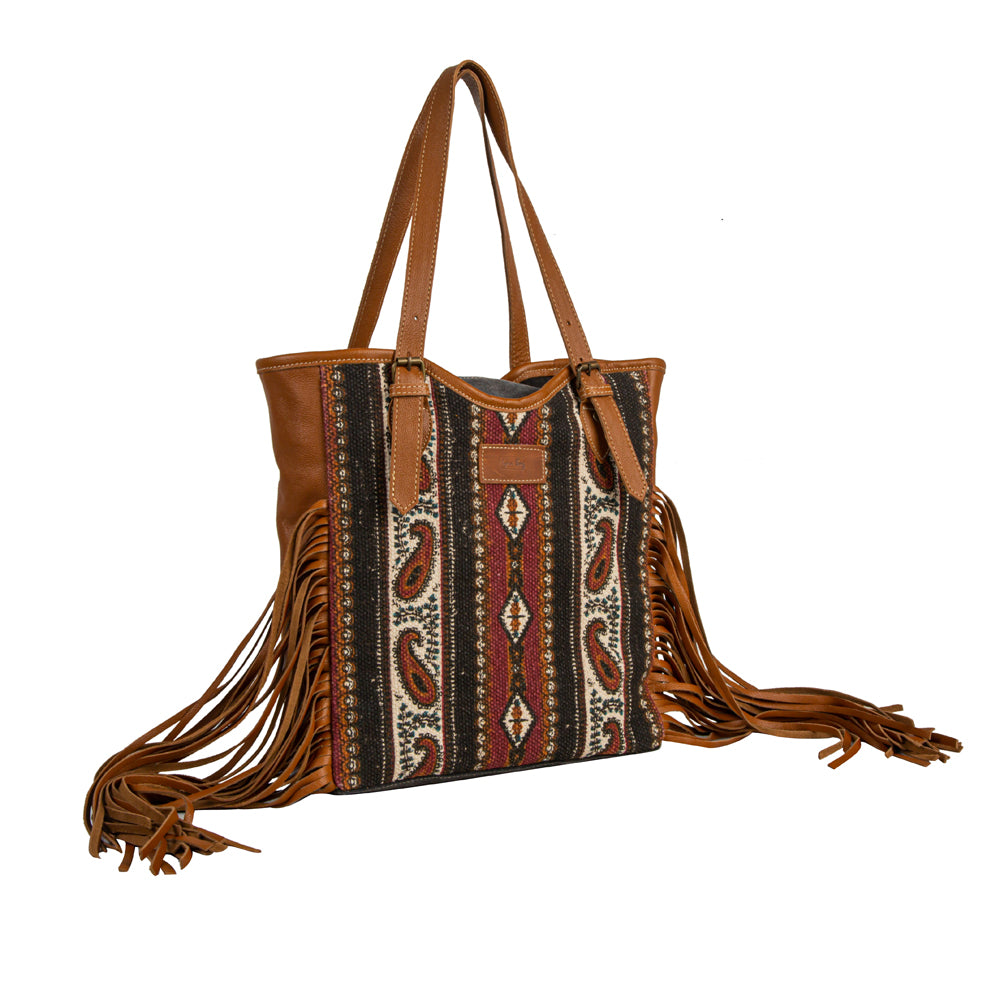 Mojave Paisley Fringed Tote Bag - Myra USA