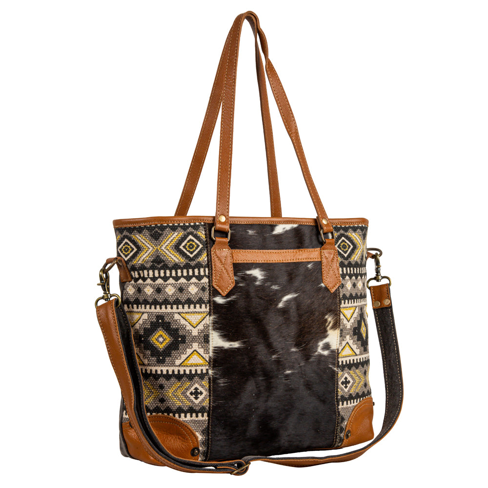 Bison Ridge Hair-On Hide Tote Bag - Myra USA