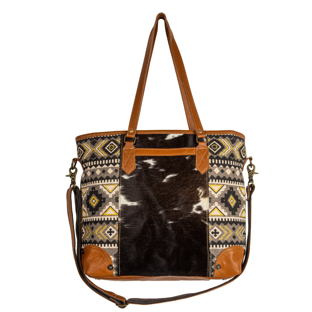 Bison Ridge Hair-On Hide Tote Bag - Myra USA
