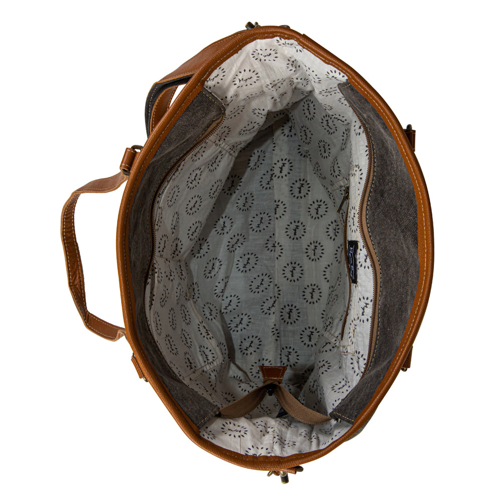 Bison Ridge Hair-On Hide Tote Bag - Myra USA