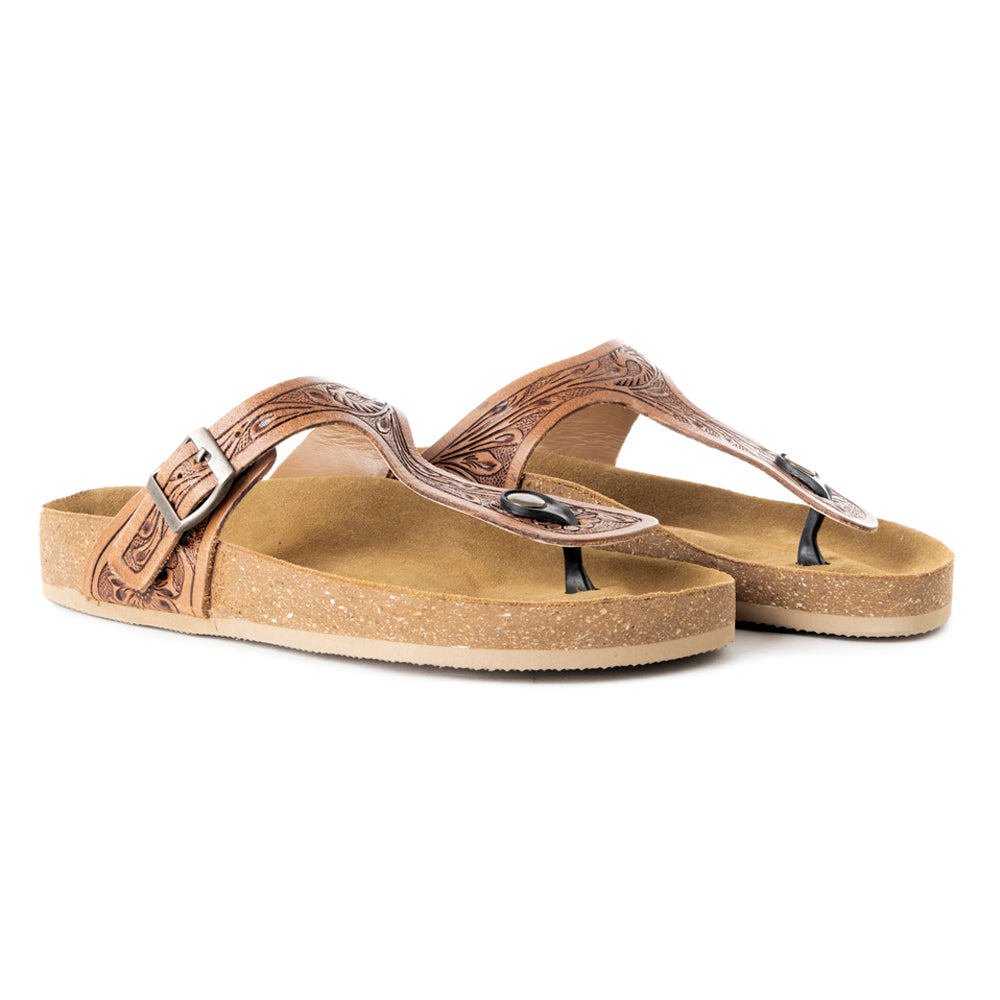 Grashius Western Hand-Tooled Sandals - MyraUSA