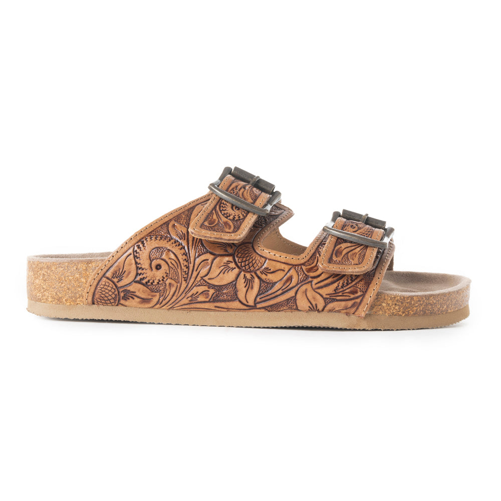 Footo Western Hand-Tooled Sandals - MyraUSA