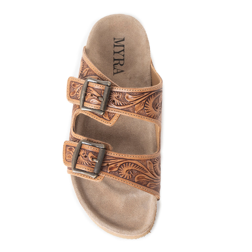 Footo Western Hand-Tooled Sandals - MyraUSA